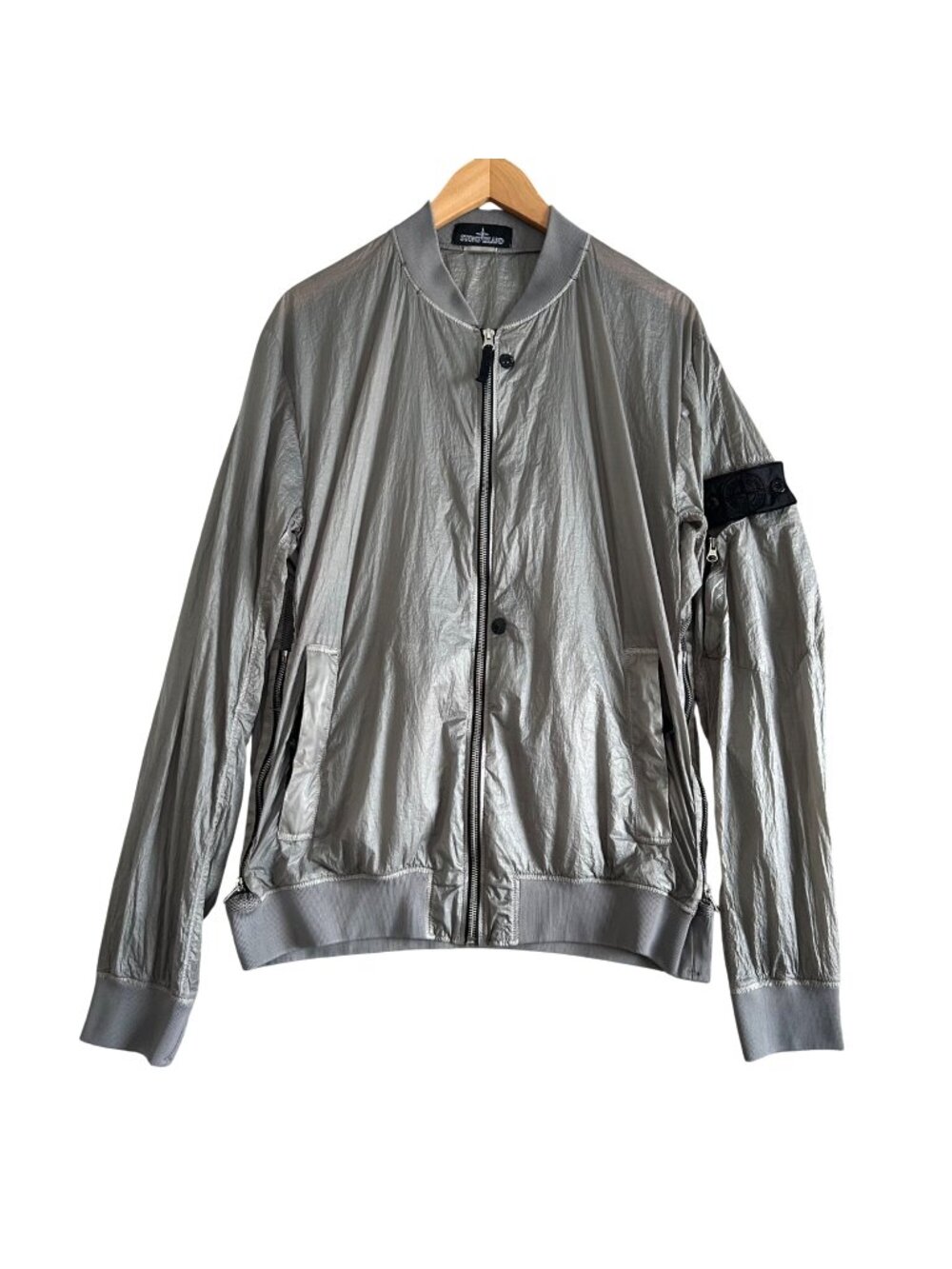 Stone Island Shadow Project Lucid Bomber Jacket XL Reflective Gray Nylon